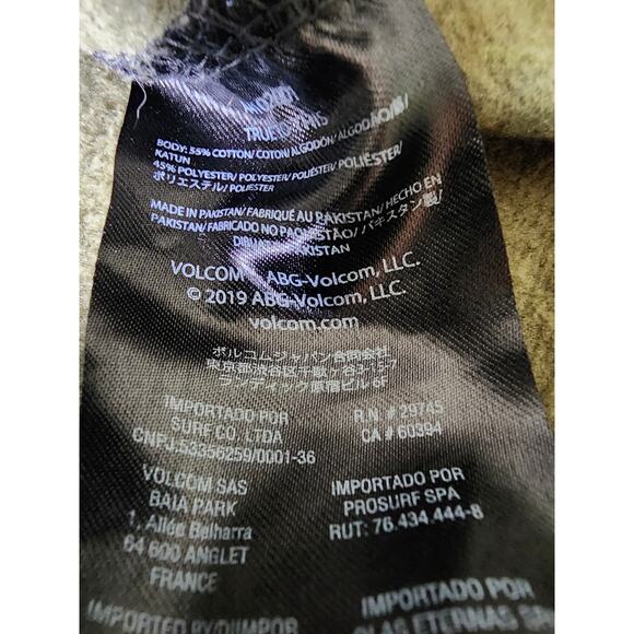 VOLCOM Military Green Black Skater Street Medium Weight Pullover Hoodie SZ M - Picture 8 of 8